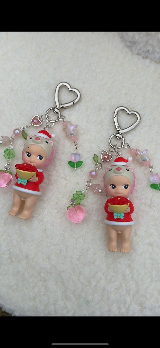 SA hedgehog christmas flower keychain  (31/6/25)