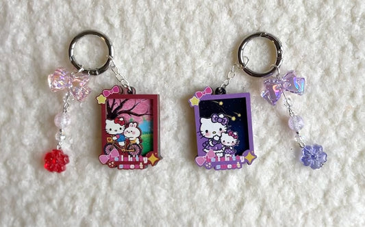 𝓱𝓮𝓵𝓵𝓸 𝓴𝓲𝓽𝓽𝔂  ≽^ ˕ • ྀི≼ Canvas Keychain