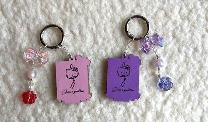 𝓱𝓮𝓵𝓵𝓸 𝓴𝓲𝓽𝓽𝔂  ≽^ ˕ • ྀི≼ Canvas Keychain